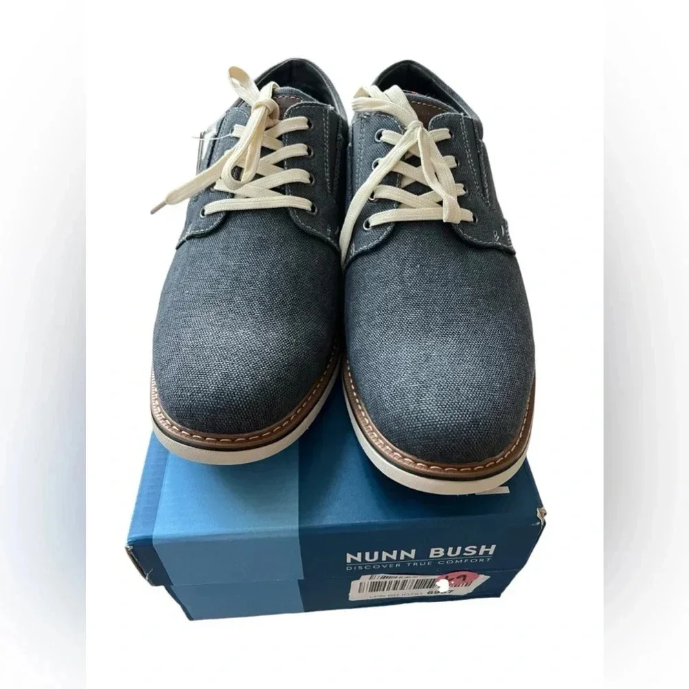 NWT Nunn Bush Otto Canvas Plain Toe Oxfords